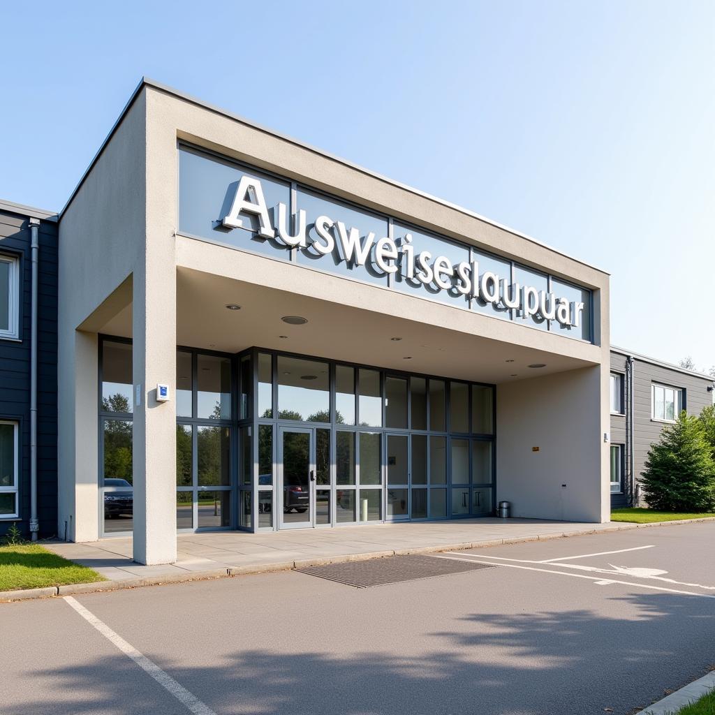 Gebäude des Ausweisbüros im Chempark Leverkusen