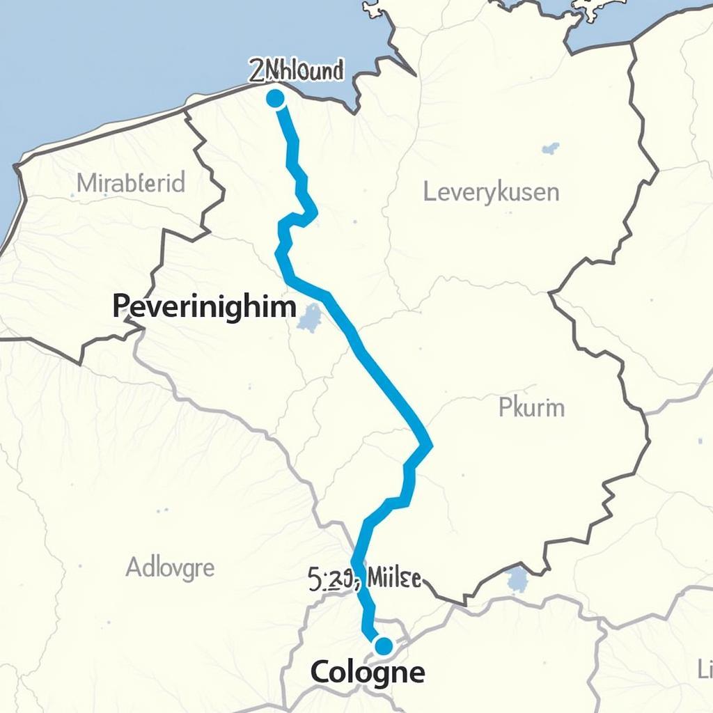 Autobahn A1 Route von Köln nach Leverkusen