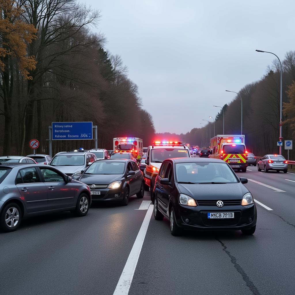 Unfall auf der A3 bei Leverkusen