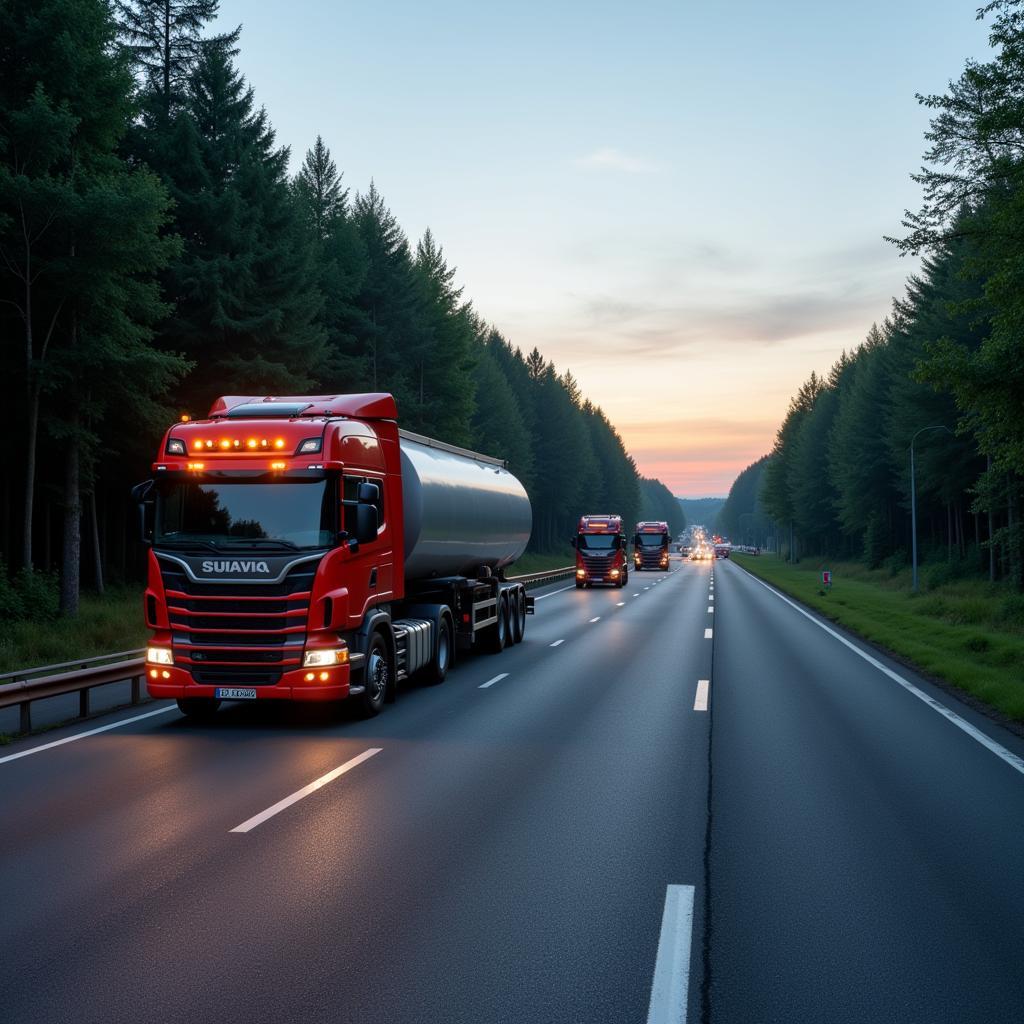 Gefahrguttransport auf der Autobahn Leverkusen