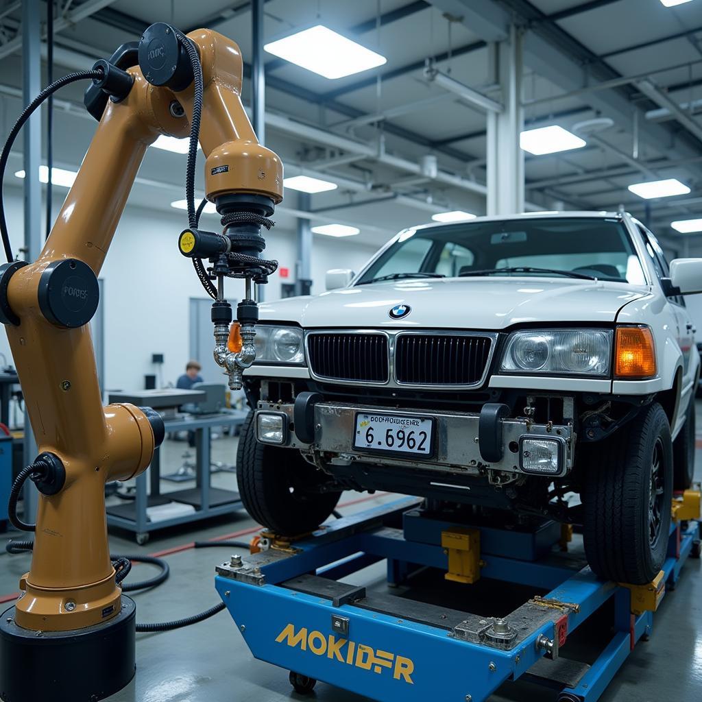 Moderne Werkstatttechnologie von Autobender Leverkusen in Aktion.