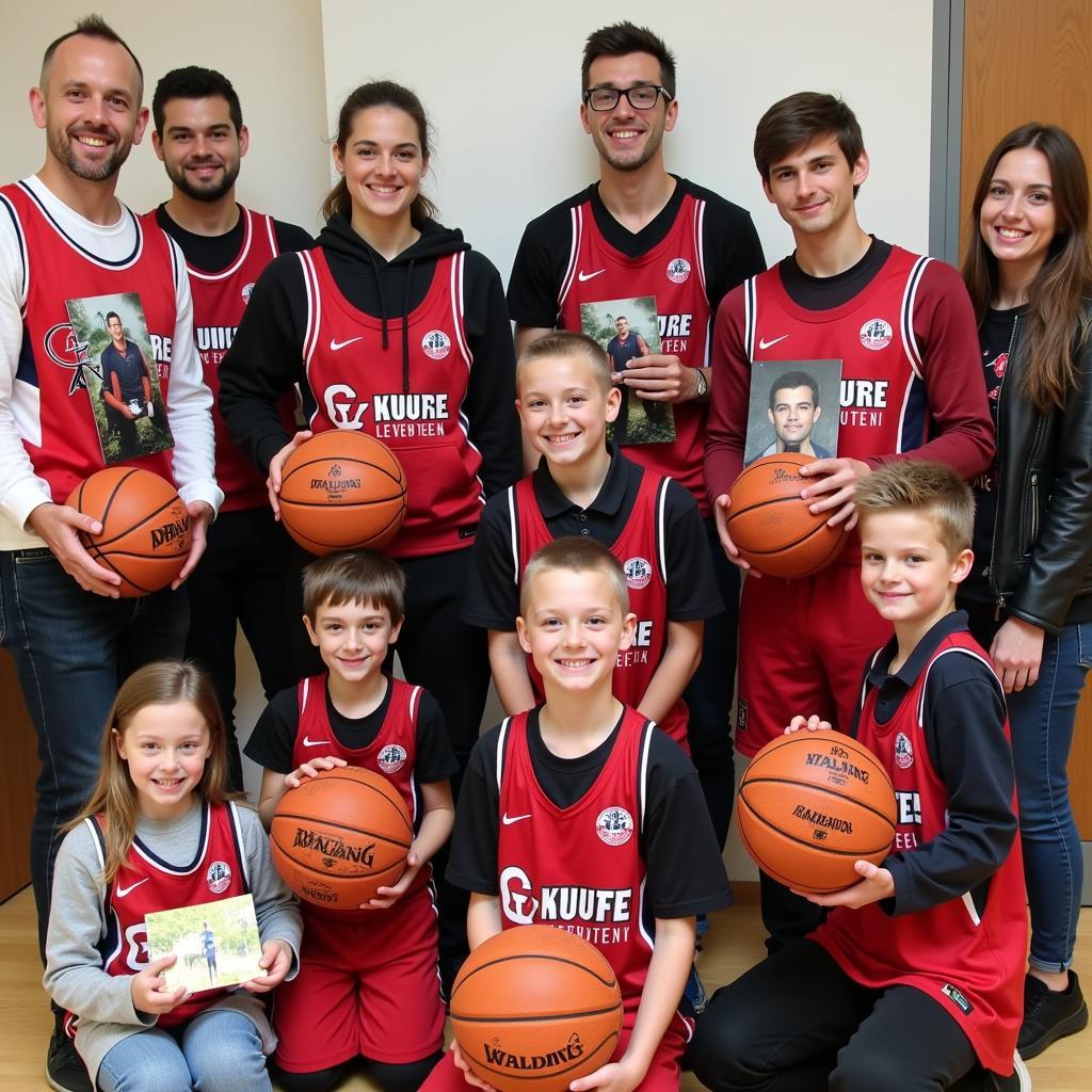 Fans freuen sich über Autogramme bei der Bayer Leverkusen Basketball Autogrammstunde