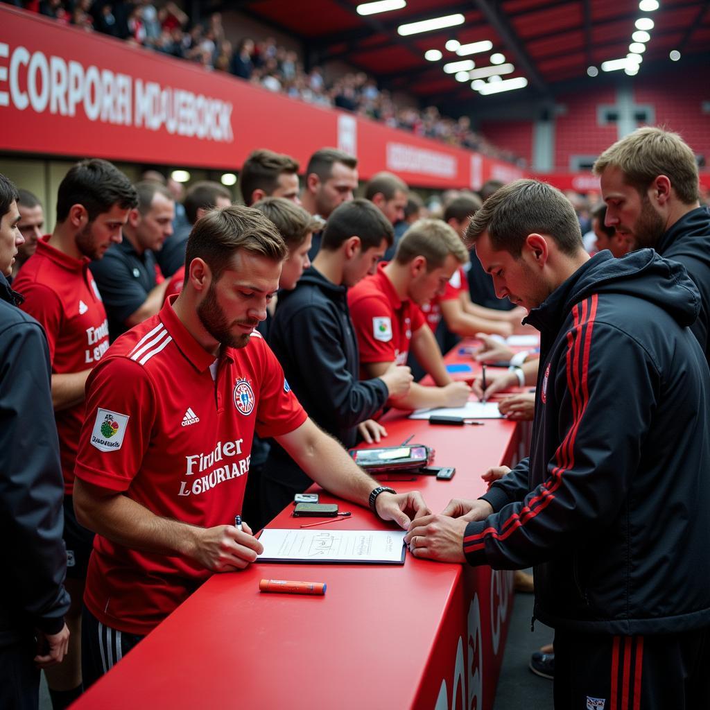 Autogrammstunde in der BayArena Leverkusen