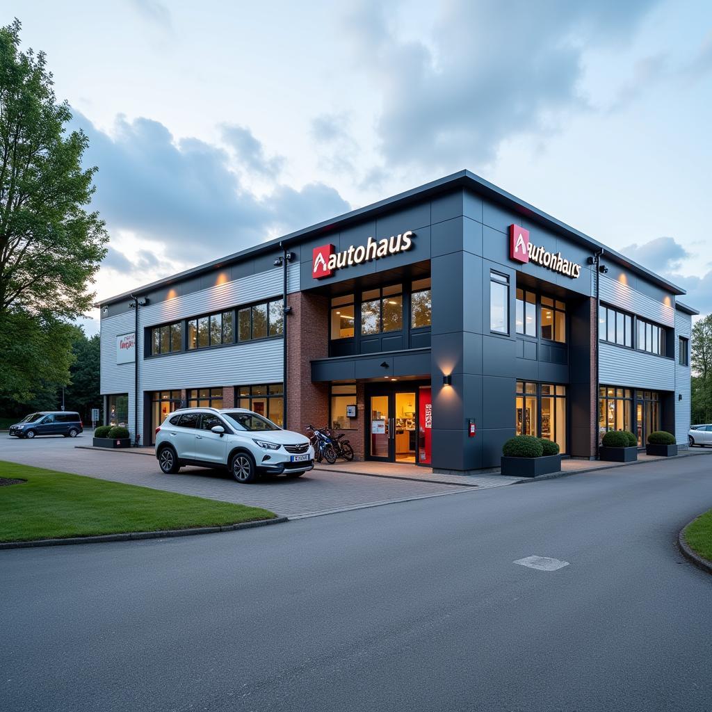 Gebäude des Autohaus Bender in Leverkusen