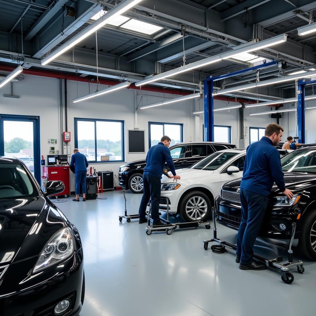 Moderne Werkstatt des Autohaus Fischer & Böhm in Leverkusen