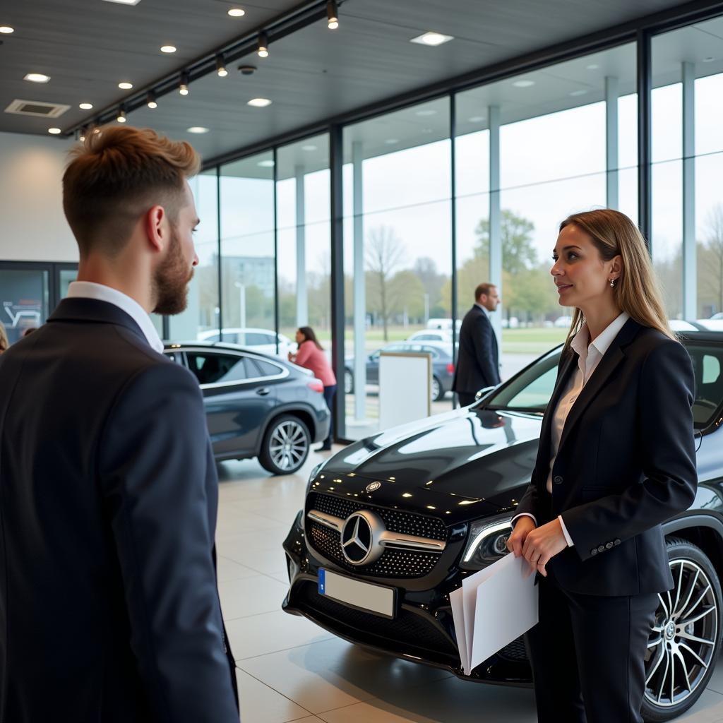 Kundenberatung im Autohaus Mercedes Leverkusen