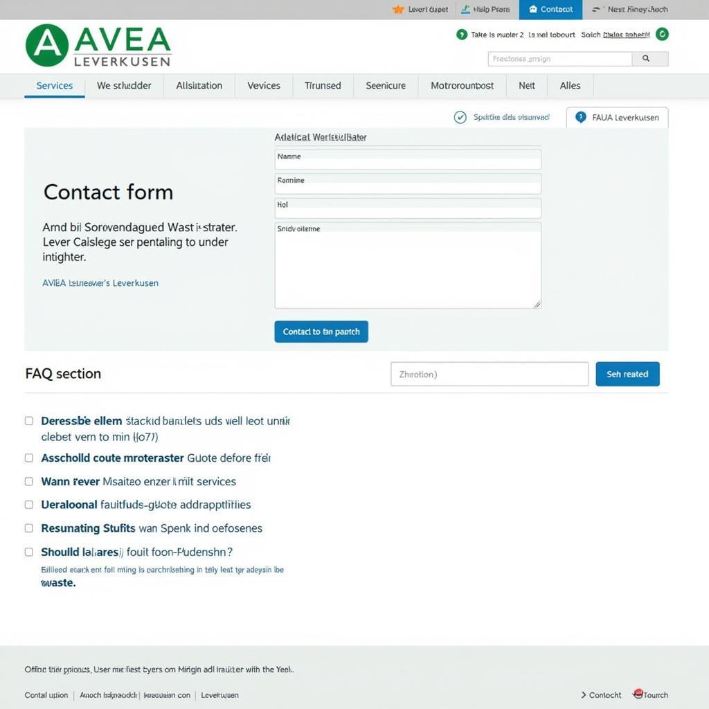 AVEA Leverkusen Online-Kontaktformular und FAQ