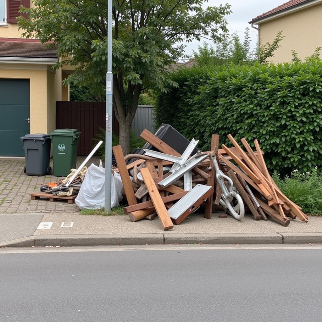 Vorbereitung für die Sperrmüll Abholung