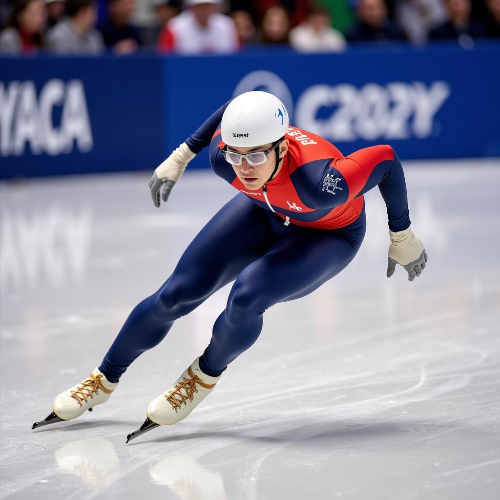 Axel Budde, Eisschnelllauf-Weltmeister, in Aktion.