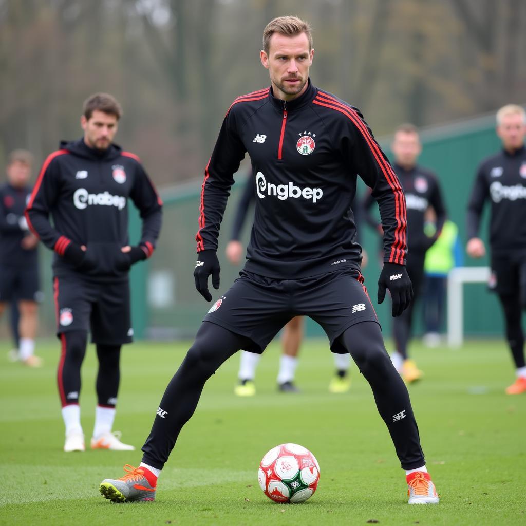 Axel-Paul Eigen im Trainingslager von Bayer Leverkusen