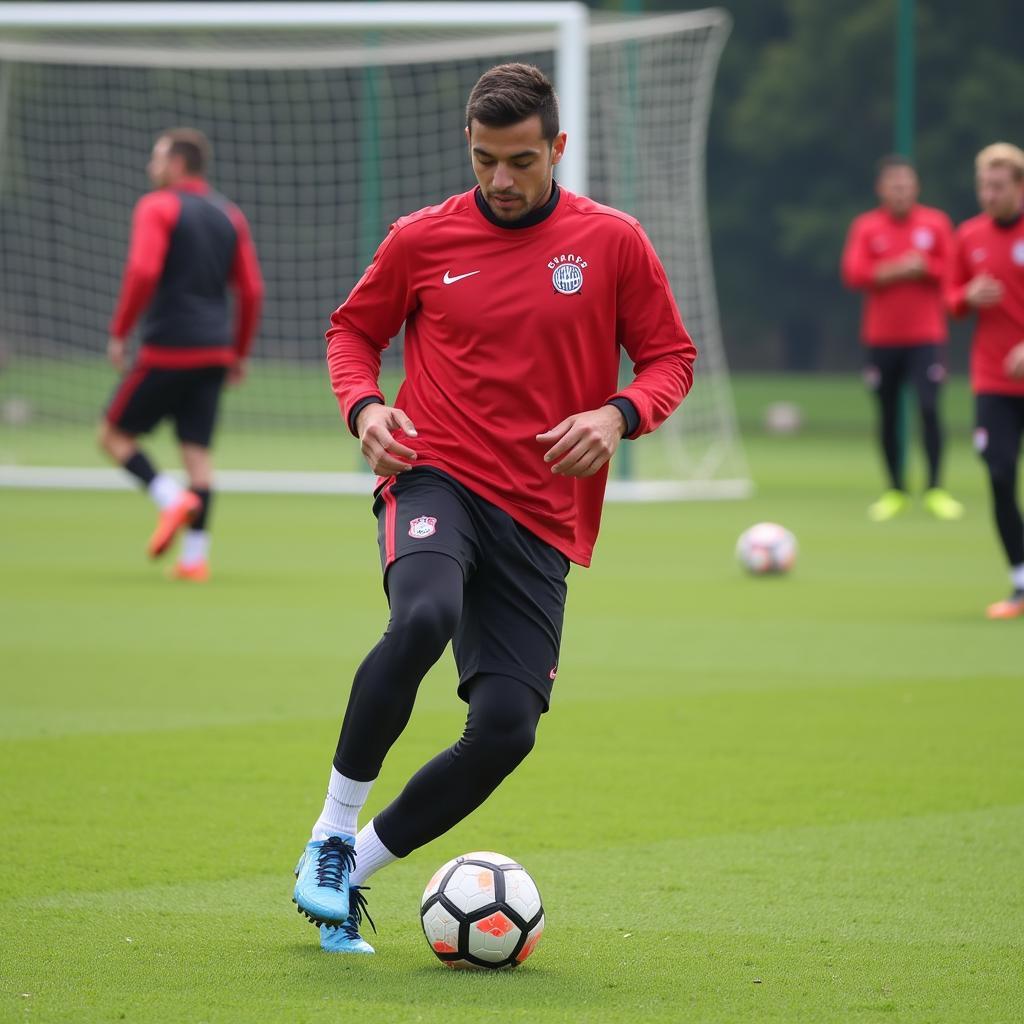 Ayman Azhil im Training der U19 von Bayer 04 Leverkusen