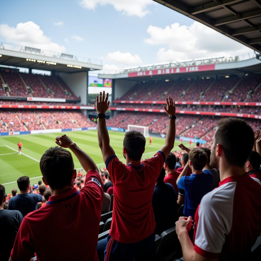 Fans im Stadion: Die Leidenschaft für Fussball.