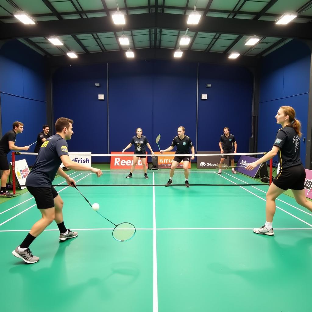 Badminton Spieler in Leverkusen Halle