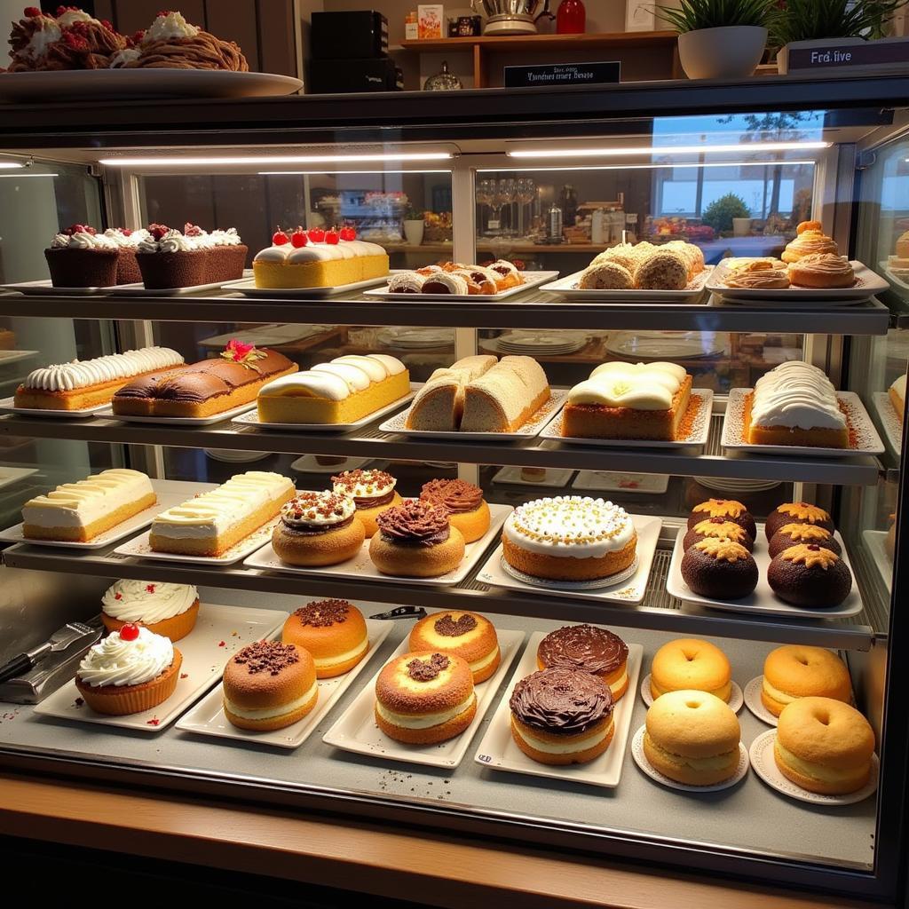 Vielfältige Kuchenauswahl in einer Leverkusener Bäckerei