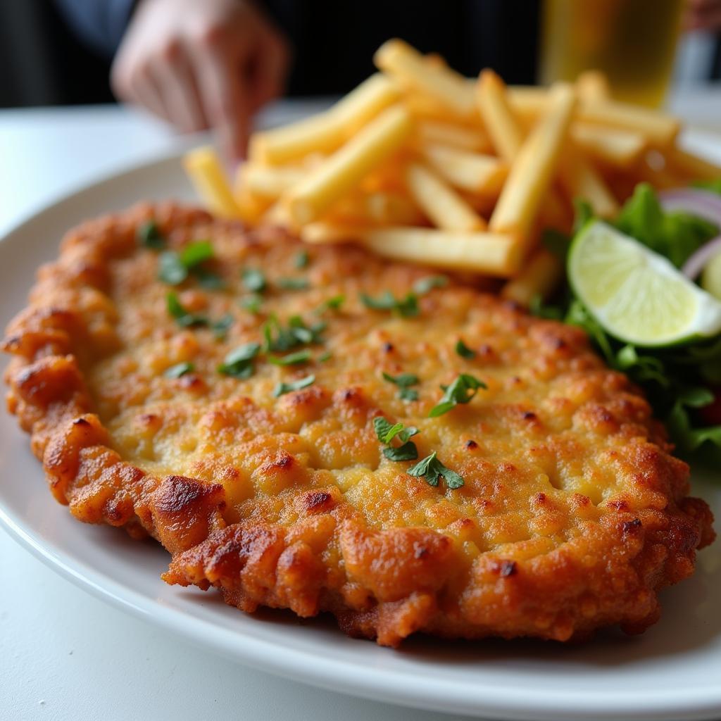 Schnitzel im Restaurant Bahnstadt Leverkusen