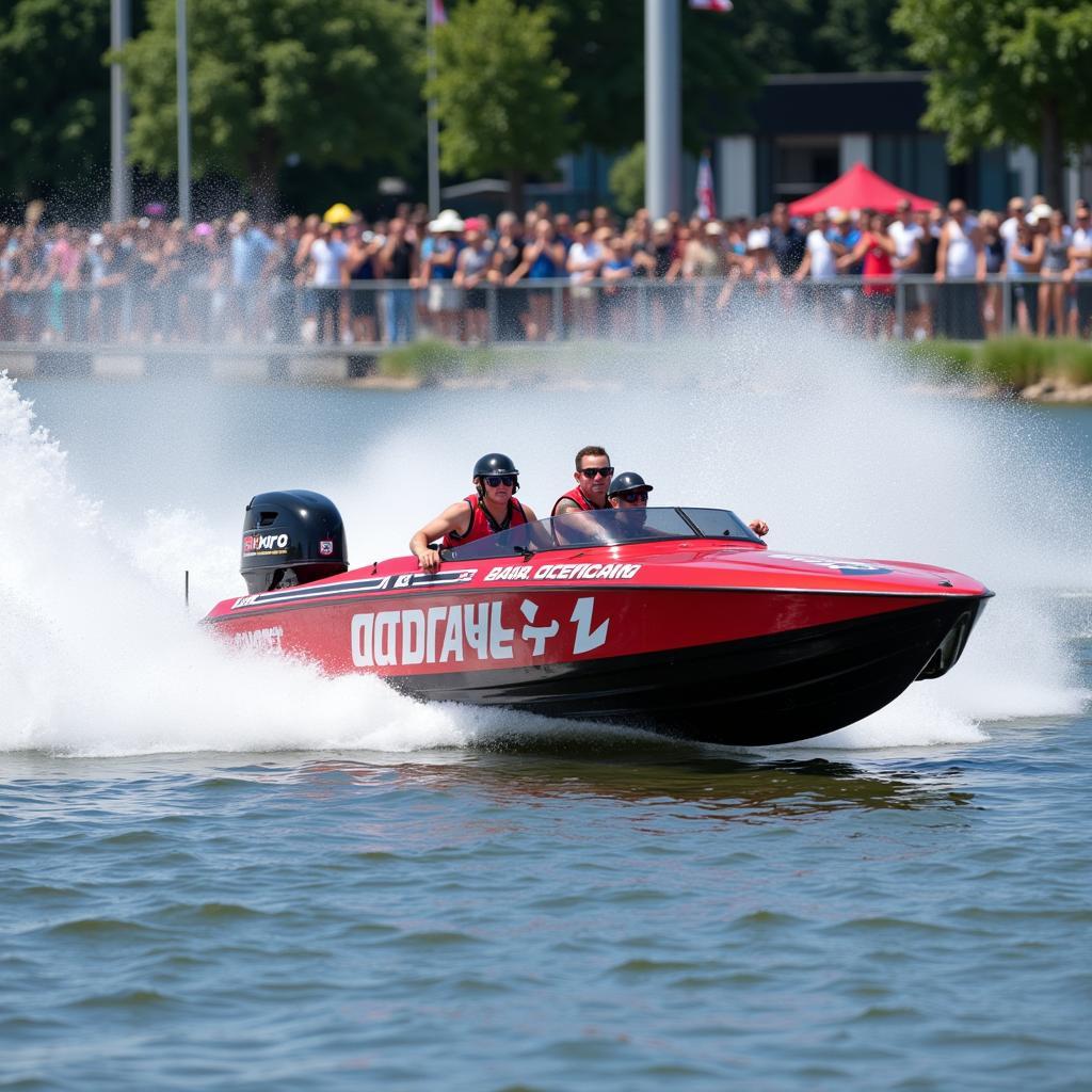 Baja Boot Vorführung im Wasser in Leverkusen