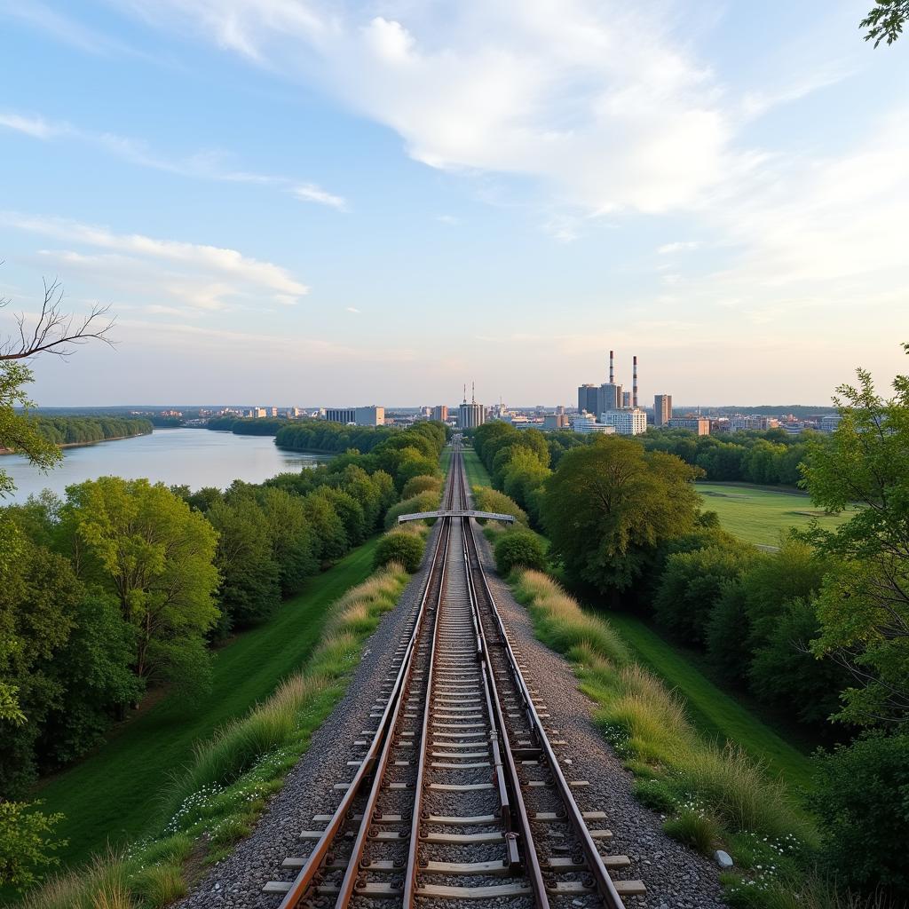 Panoramablick von der Balkantrasse Leverkusen Opladen