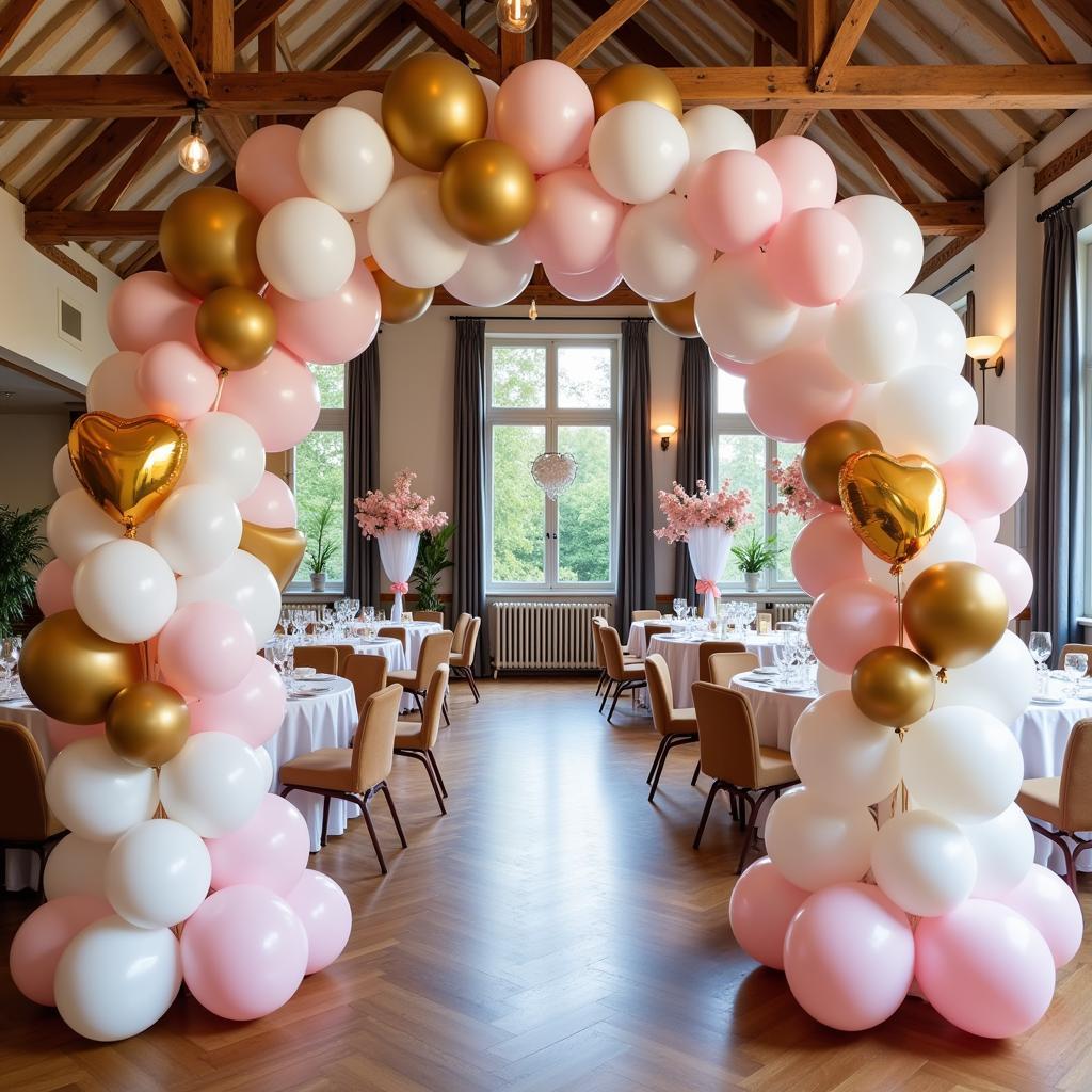 Ballondekoration für eine Hochzeitsfeier in Leverkusen