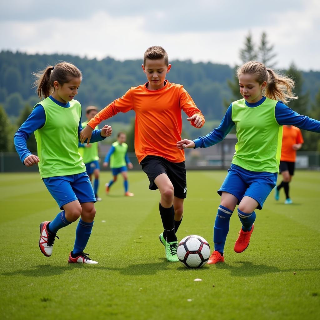 Jugendfußballtraining in Bamberg.