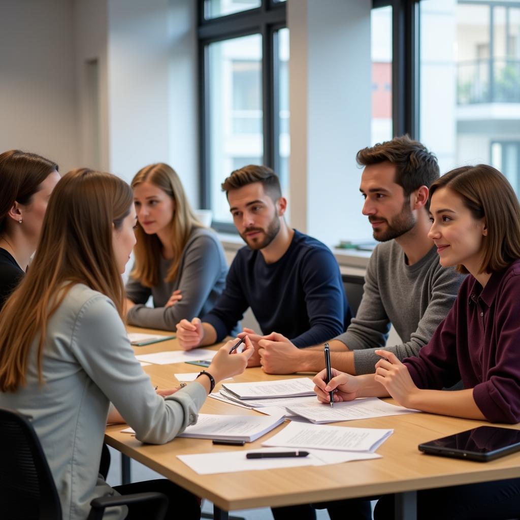 Teilnehmer im Integrationskurs beim BAMF Leverkusen