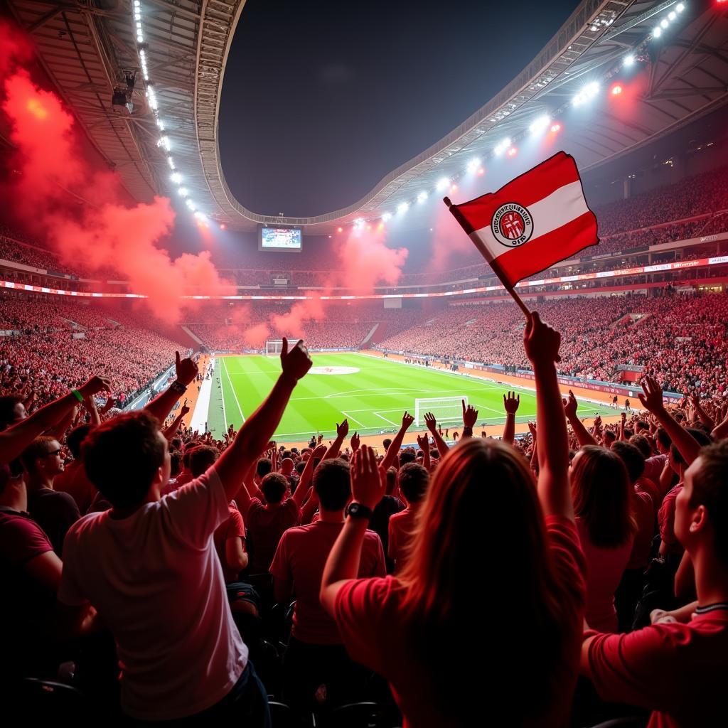 Bayer Leverkusen Fans im Stadion