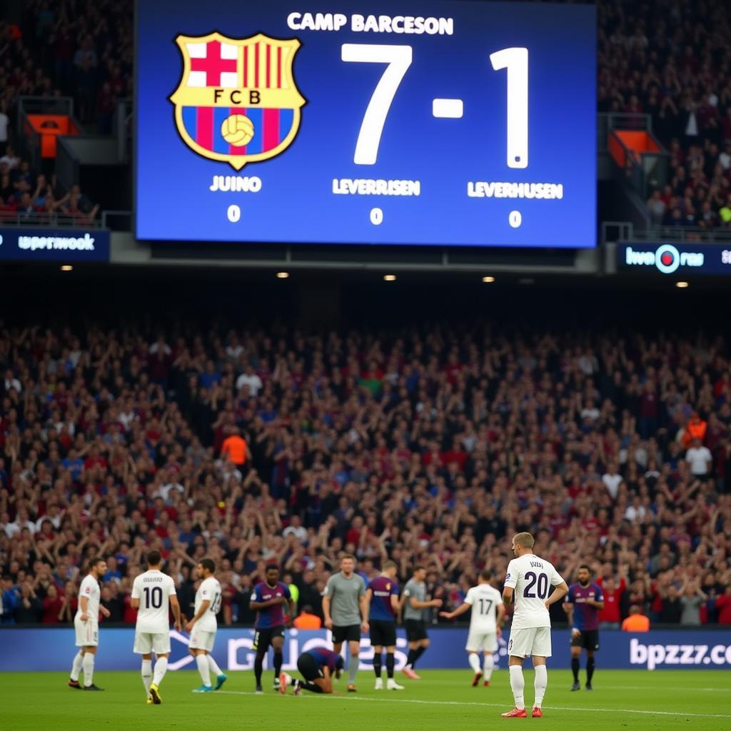 Die schmerzhafte Niederlage von Bayer Leverkusen gegen Barcelona im Camp Nou im Jahr 2012.