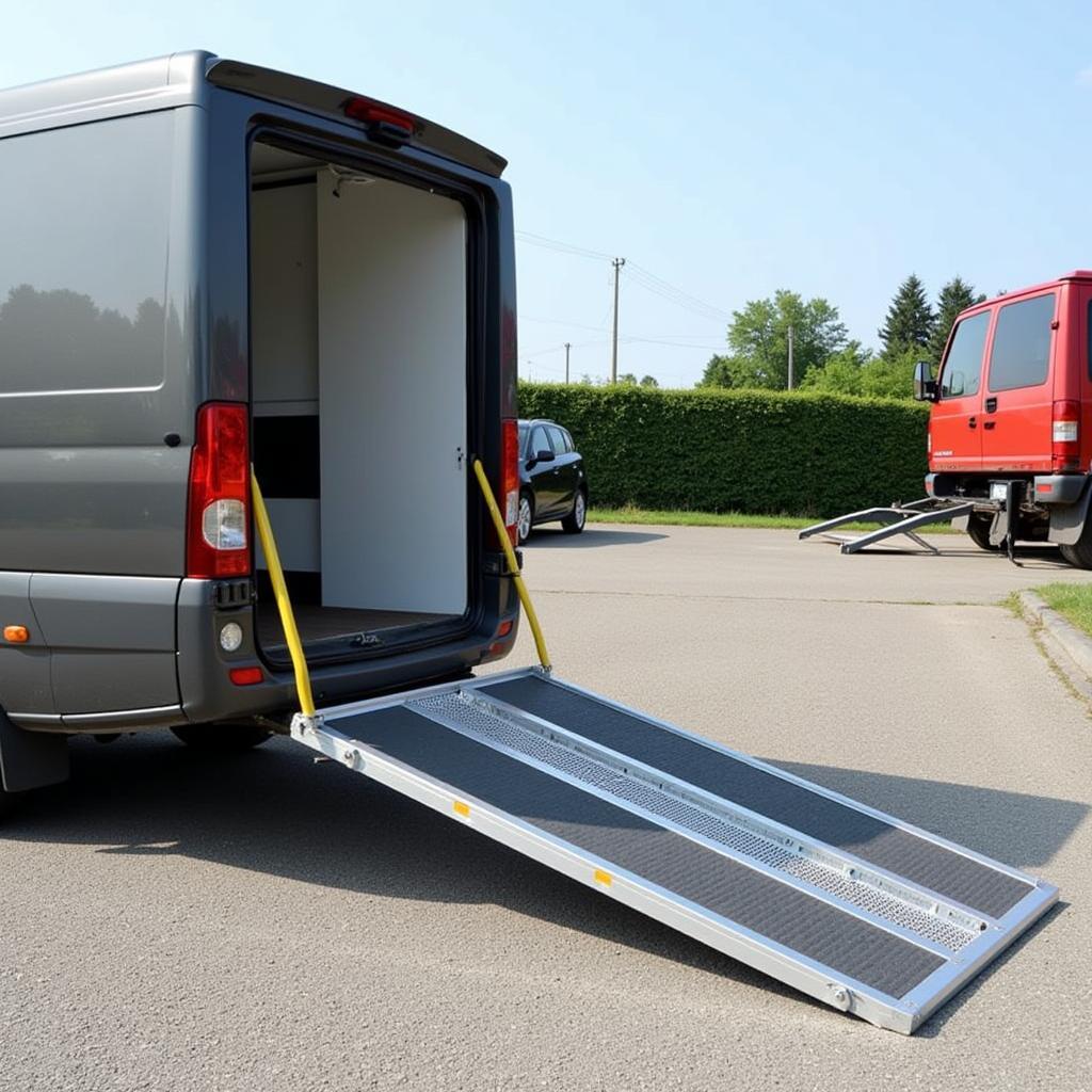 Robuste Stahl Auffahrrampen bei Bauhaus Leverkusen