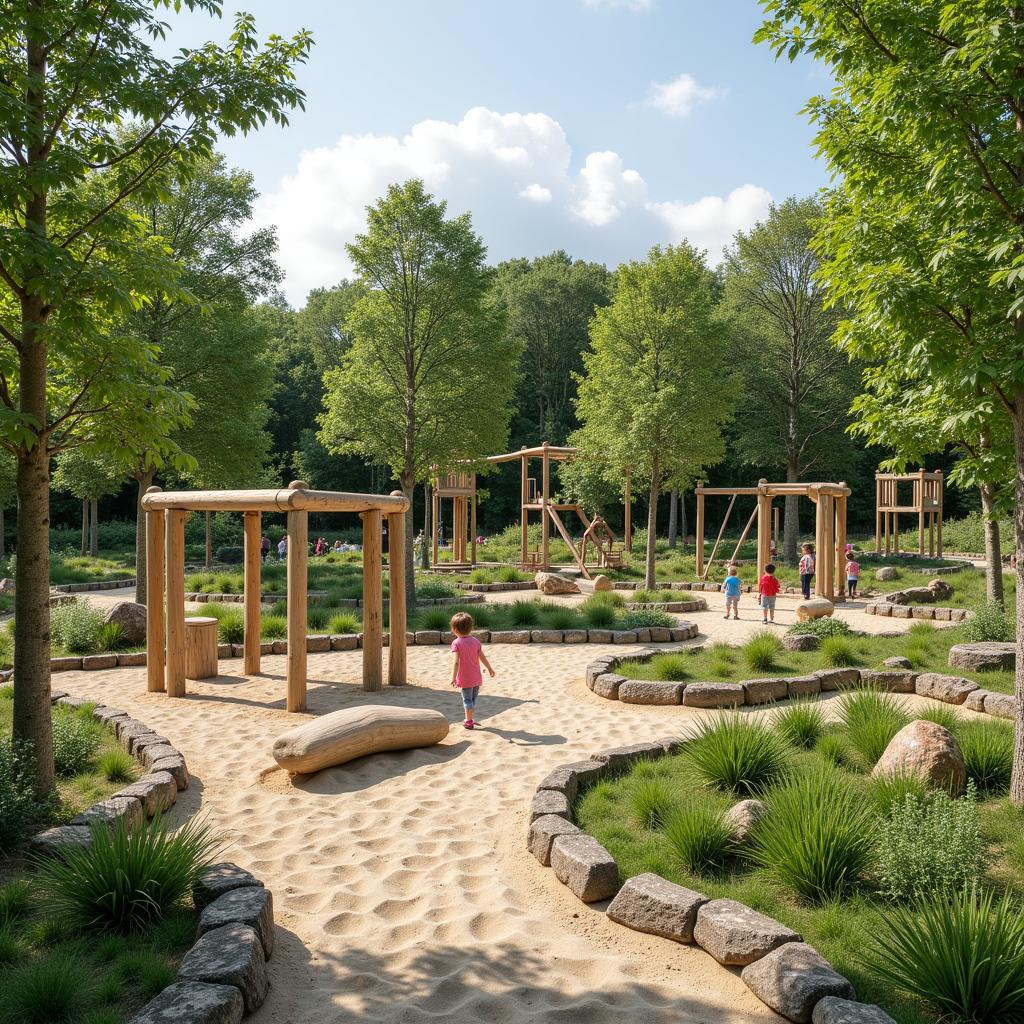 Naturnah gestalteter Bauspielplatz in Leverkusen