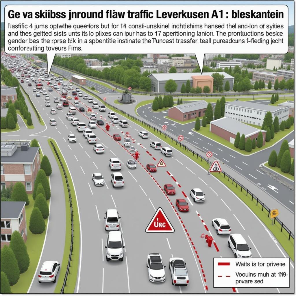 Aktuelle Verkehrslage an der Baustelle Leverkusen A1