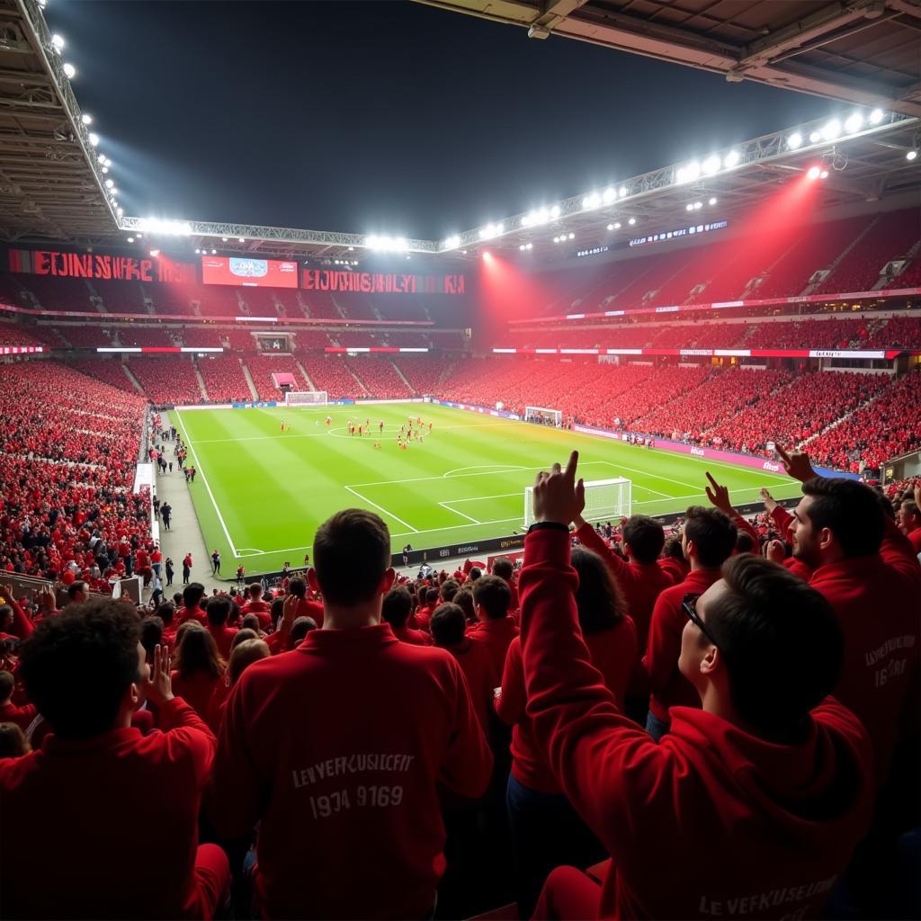 Baustelle Leverkusen Europaring: Fans im Stadion