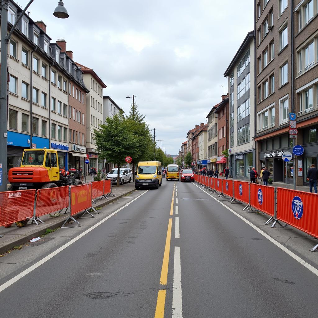 Sanierung der Hauptstraße in Leverkusen Schlebusch