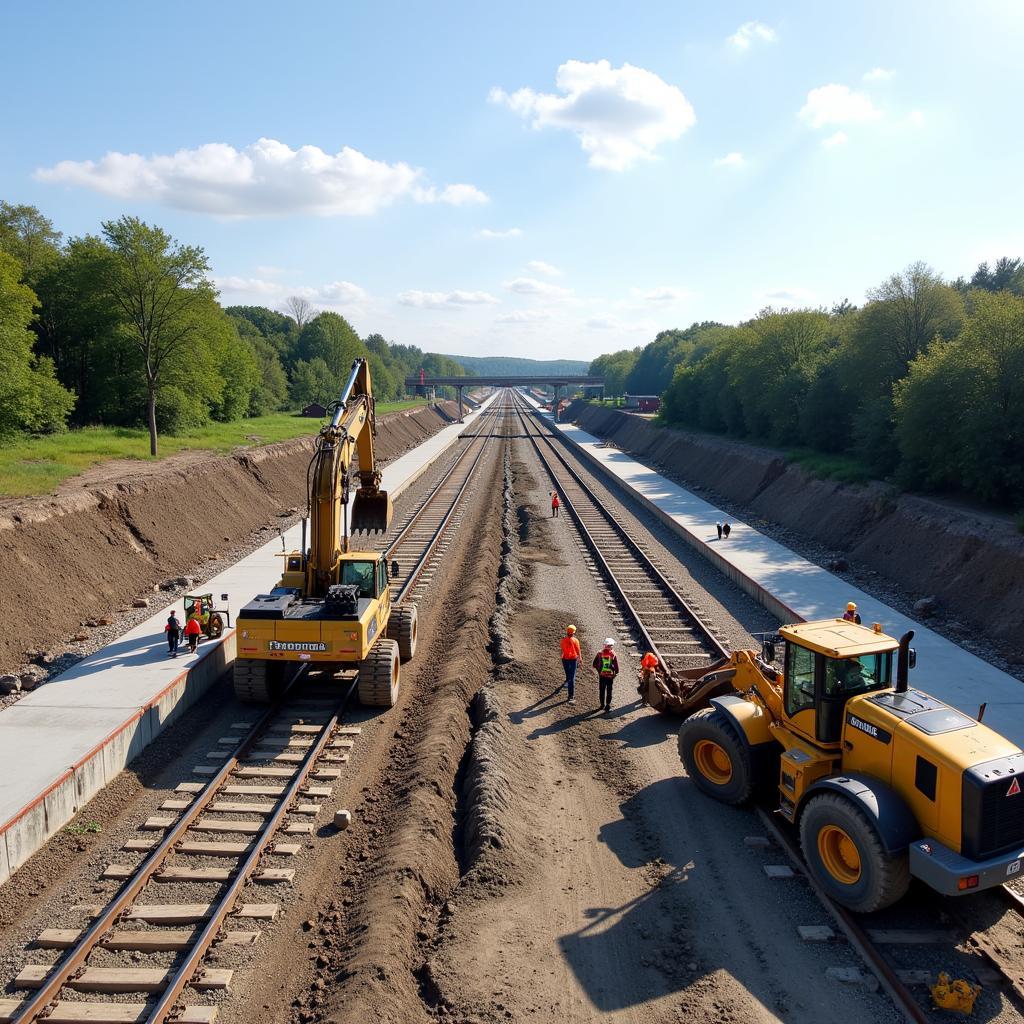 Bauarbeiten an der S6 in Leverkusen