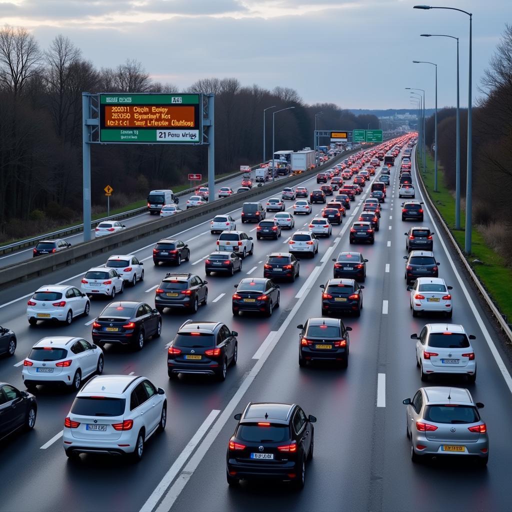 Aktuelle Verkehrslage auf der A3 bei Leverkusen