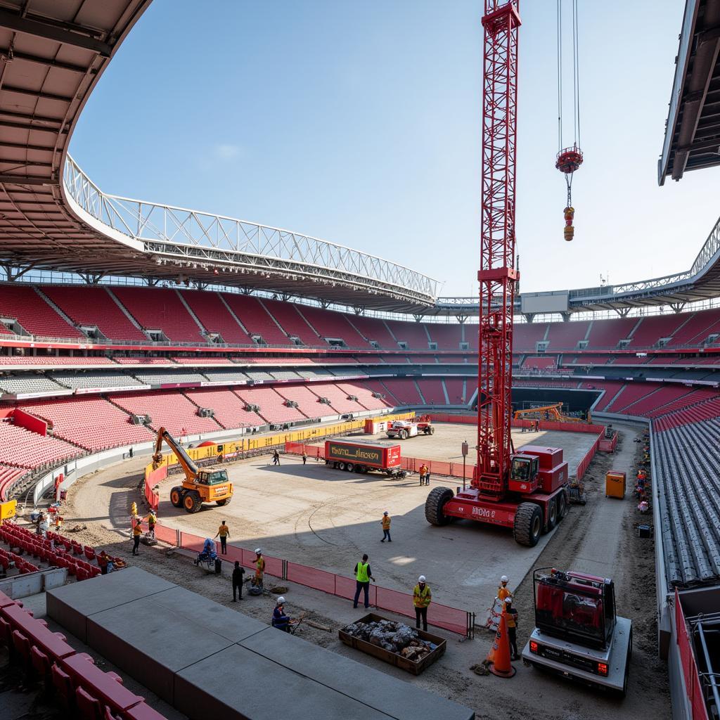 Modernisierung der BayArena durch ein Leverkusener Bauunternehmen