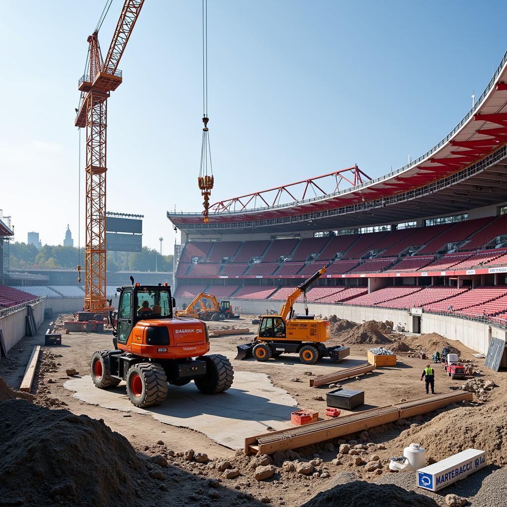 Stadion-Sanierung durch Bauunternehmen Weiser in Leverkusen