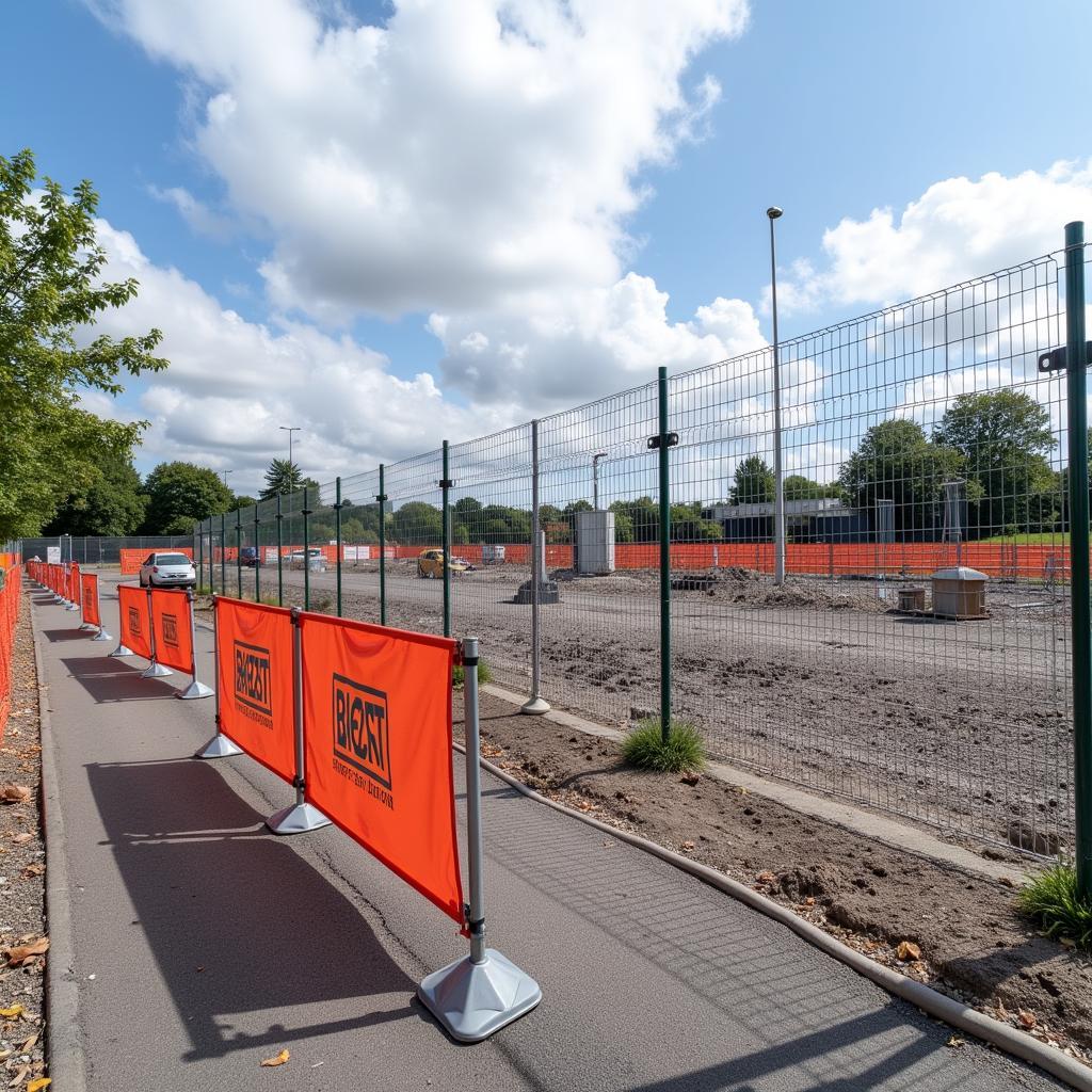 Sichere Baustelle in Leverkusen mit gemietetem Bauzaun