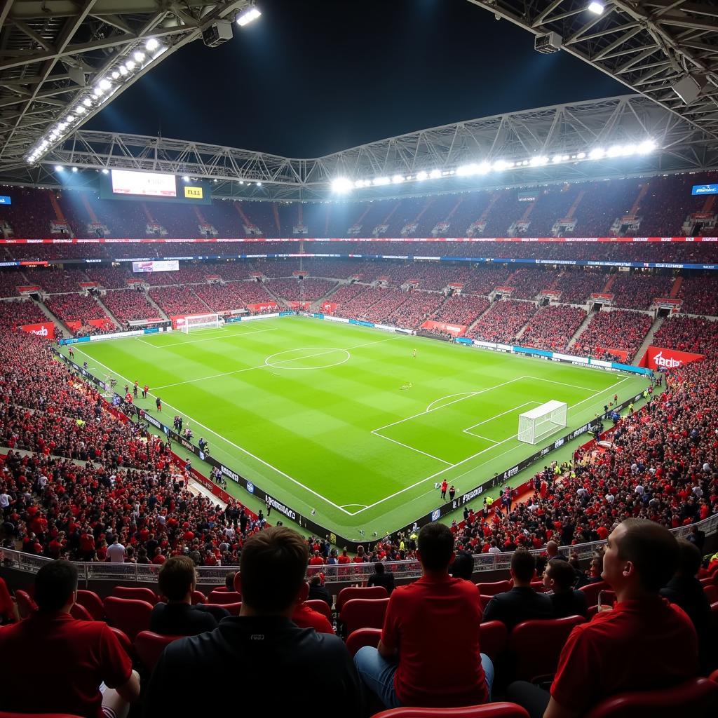 BayArena Stadion, die Heimat von Bayer Leverkusen.