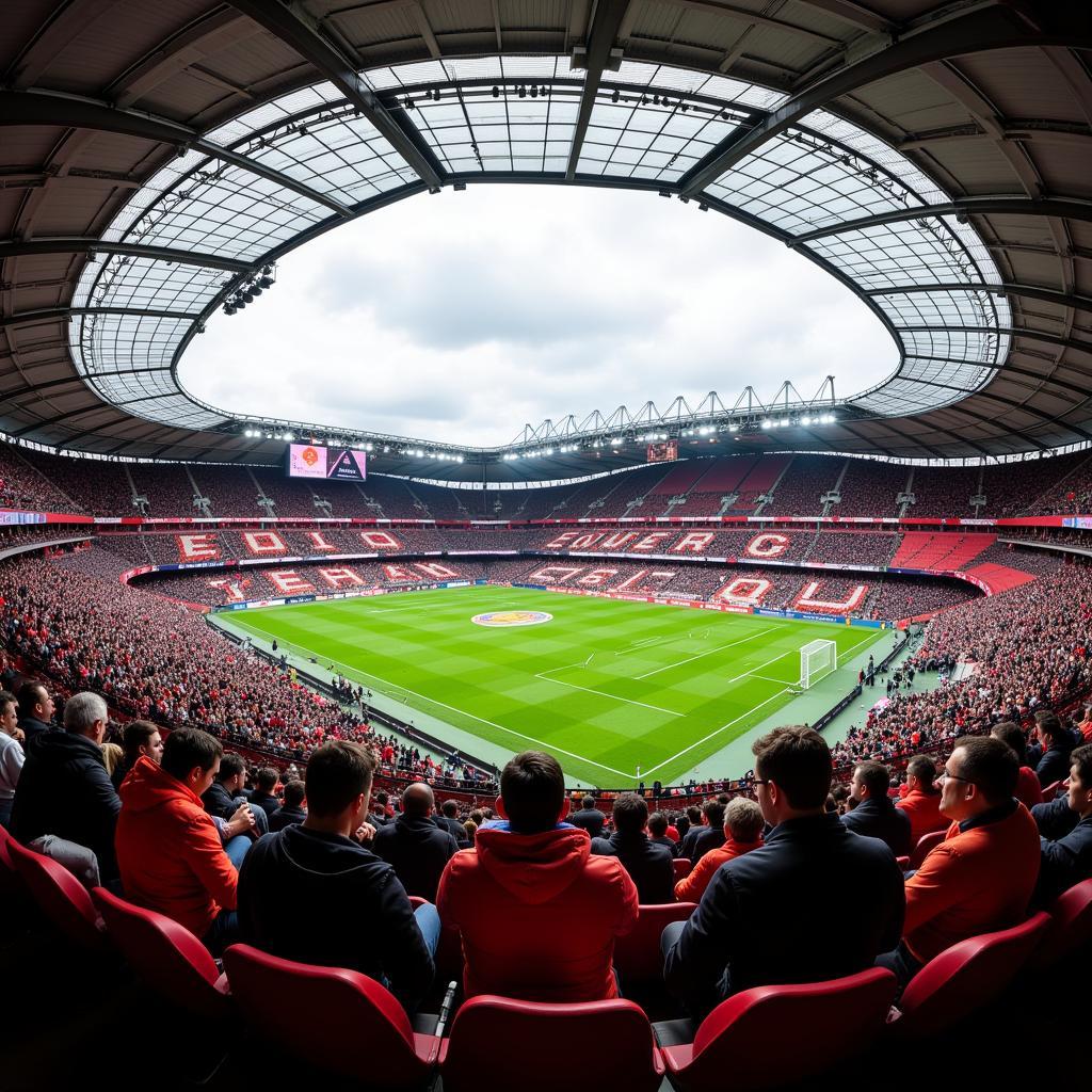 Die BayArena am Sonnenhang in Leverkusen: Ein modernes Fußballstadion mit einzigartiger Atmosphäre.