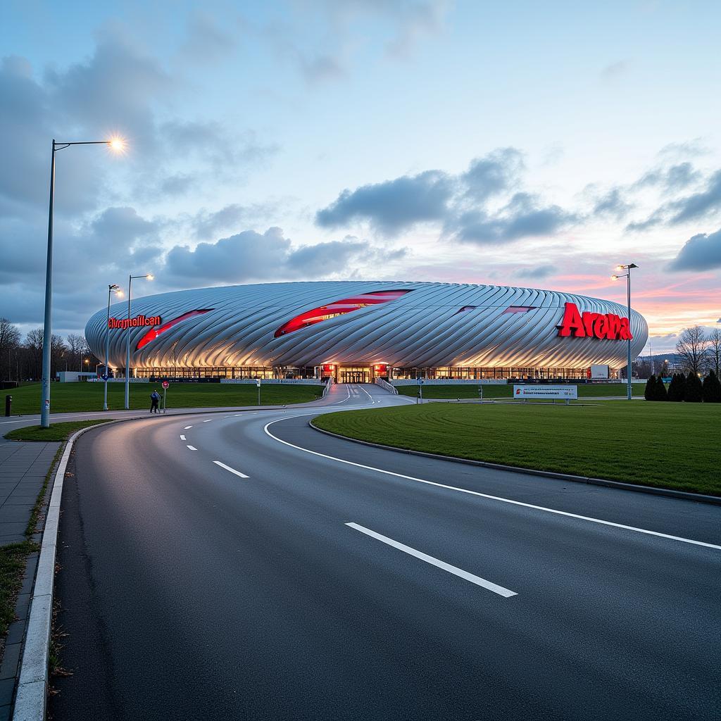 BayArena an der Arnold-Ohletz-Straße in Leverkusen