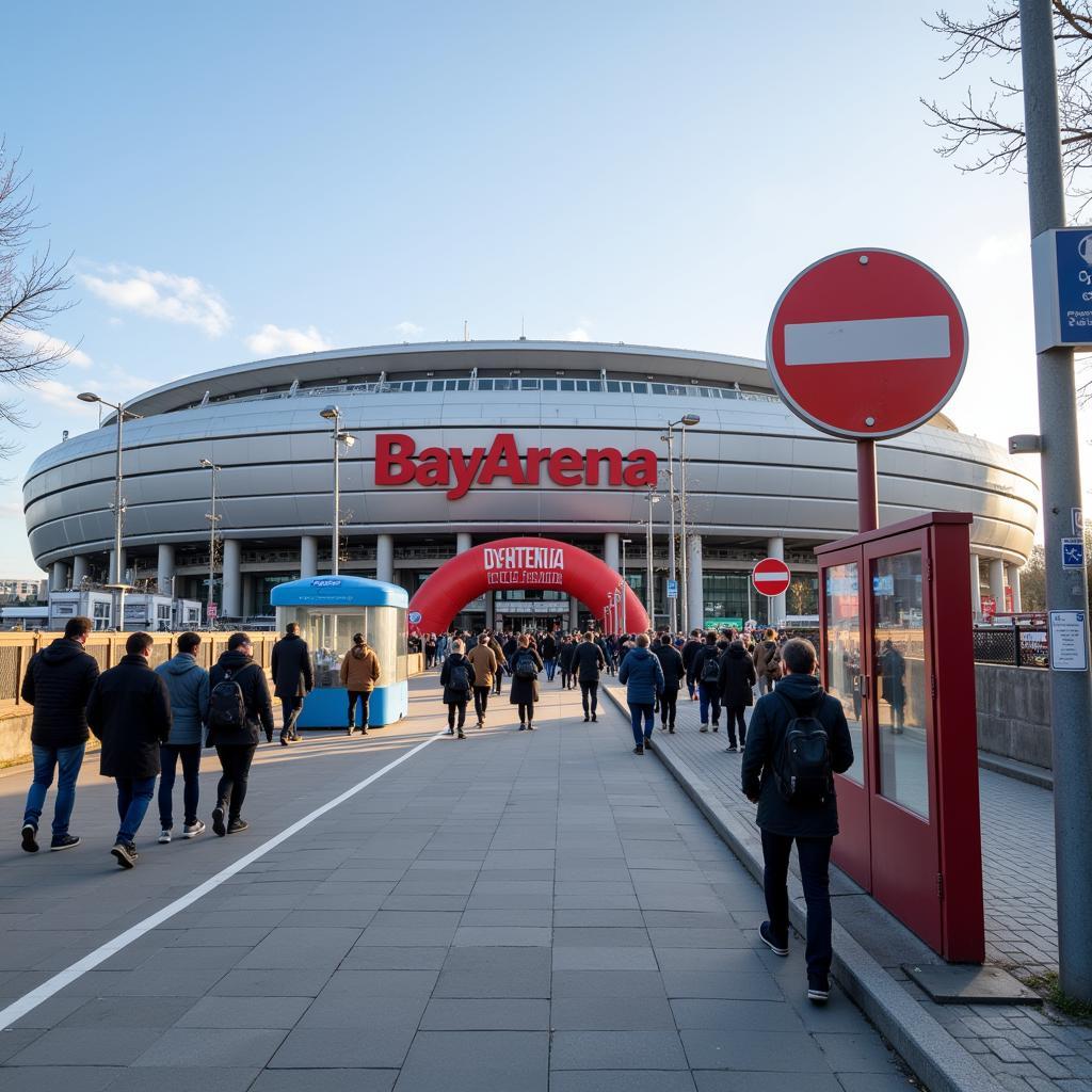 Anreise zur BayArena mit dem Bus