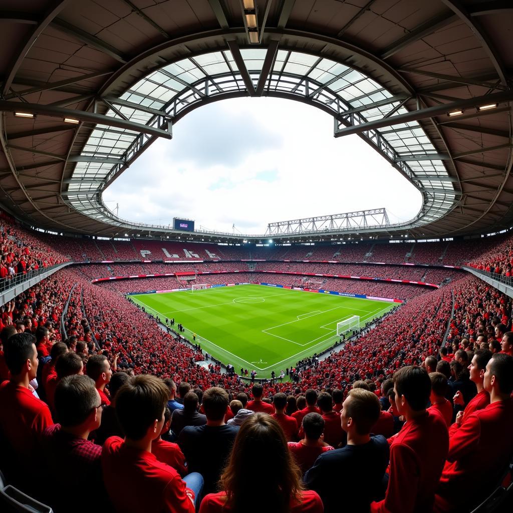 Fans in der BayArena.