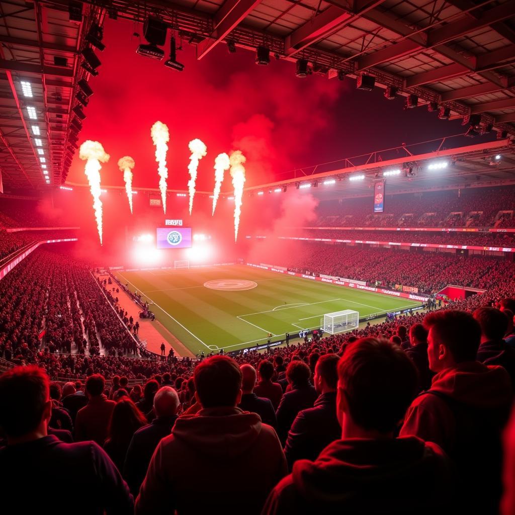 Die elektrisierende Stimmung der Fans in der BayArena