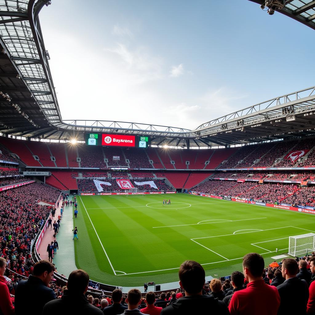 BayArena - Fußballstadion in Leverkusen - Heimspielstätte von Bayer 04 Leverkusen