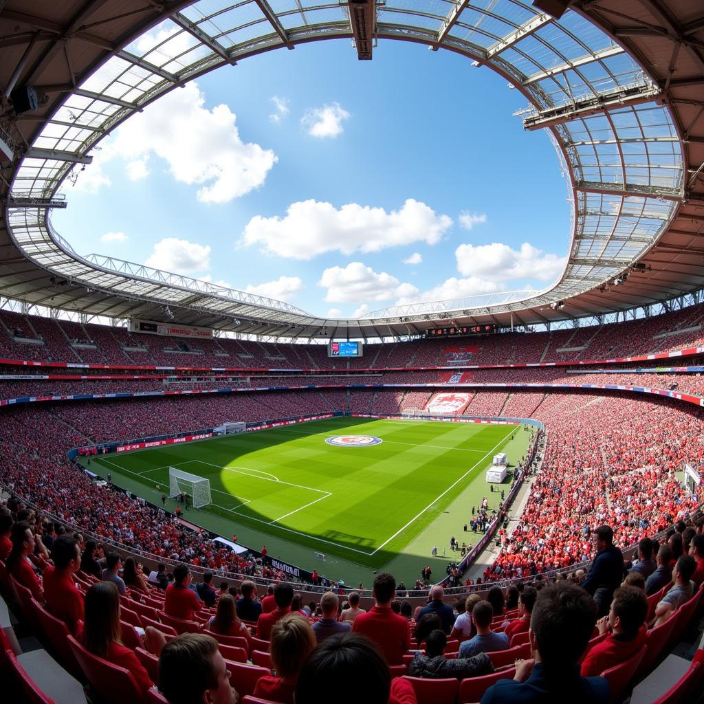 Die BayArena in Leverkusen