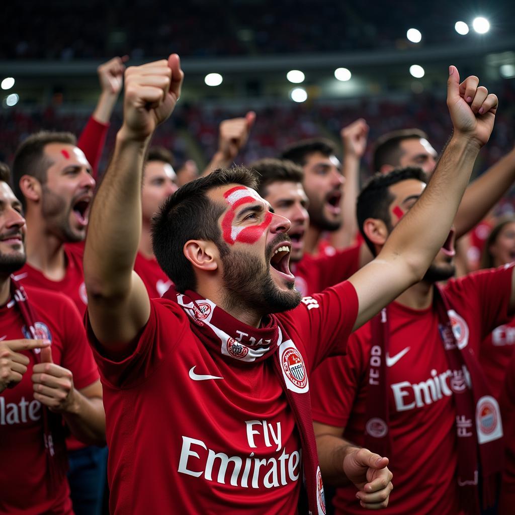 BayArena: Leverkusen gegen Bayern Fans