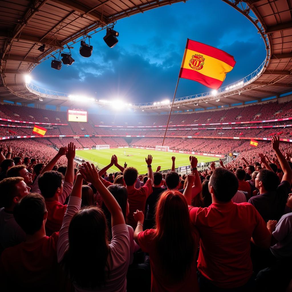 Die mitreißende Atmosphäre im Block F4 der BayArena Leverkusen.