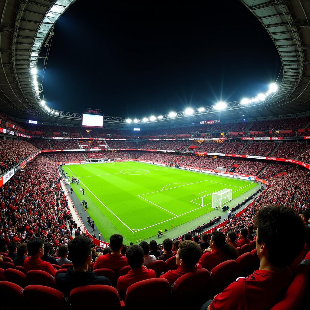 Innenansicht der BayArena in Leverkusen