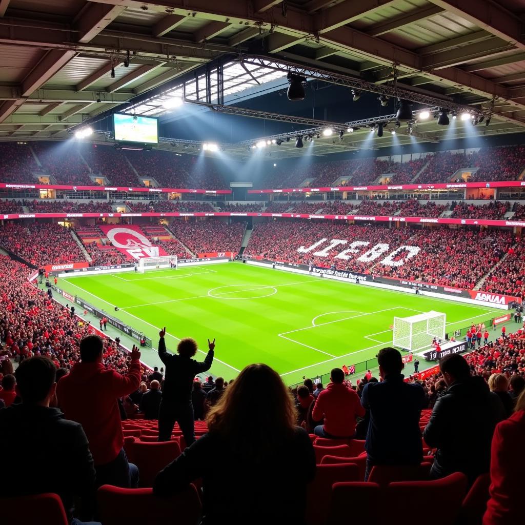 Fans in der BayArena Leverkusen