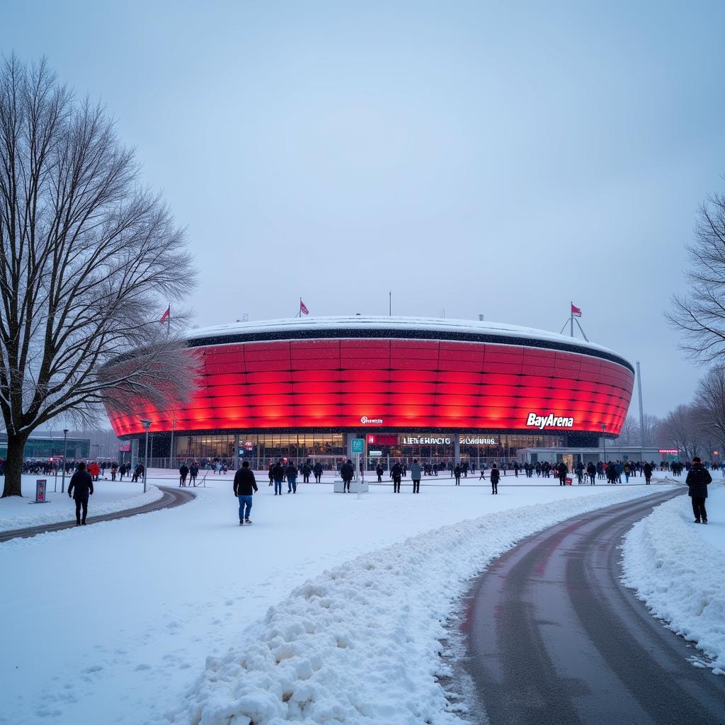 BayArena im Winter