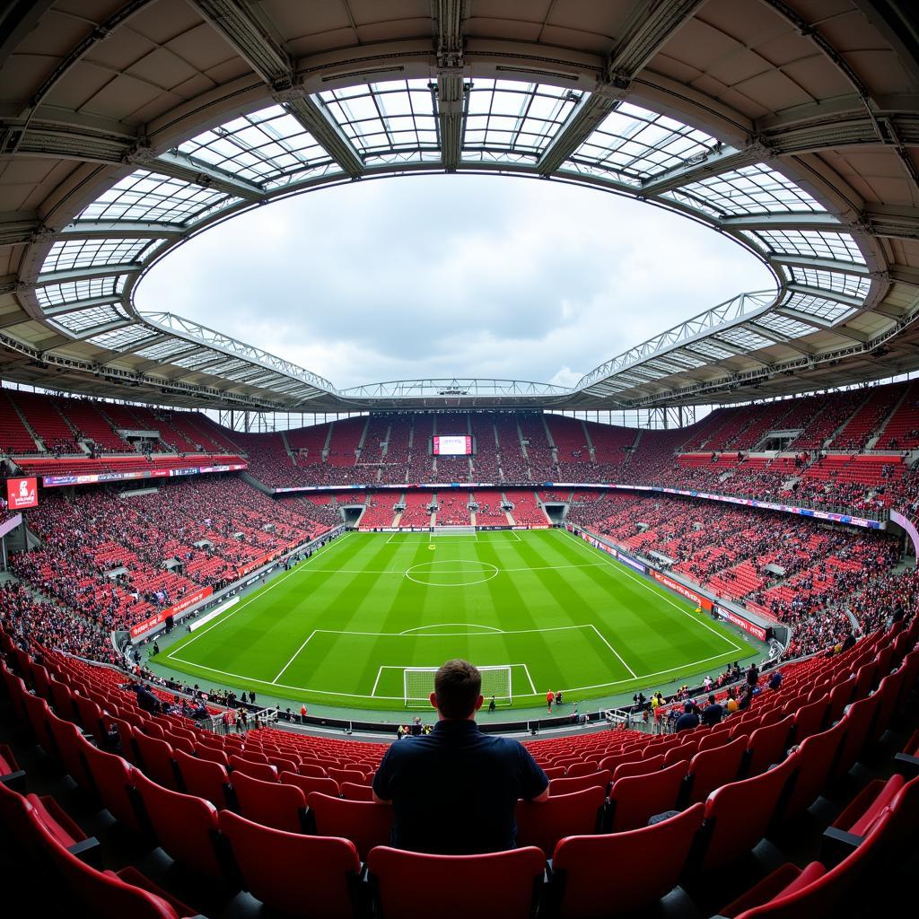 Die BayArena bei einem Leverkusen Heimspiel